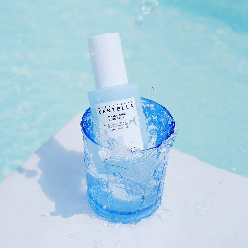 SKIN1004 Madagascar Centella Hyalu Cica Blue Serum 50ml with Centella asiatica and hyaluronic complex to support hydration and skin balance