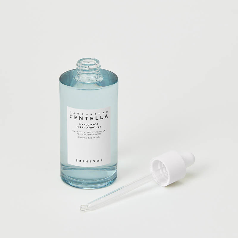 SKIN1004 Madagascar Centella Hyalu Cica First Ampoule 100ml applied as first step for hydration and skin preparation
