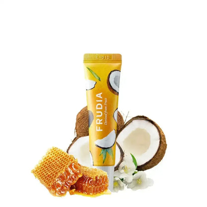 Frudia Pomegranate Honey 3 in 1 Lip Balm 10ml nourishing lip cream with coconut and honey to hydrate soften and restore dry lips